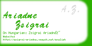 ariadne zsigrai business card